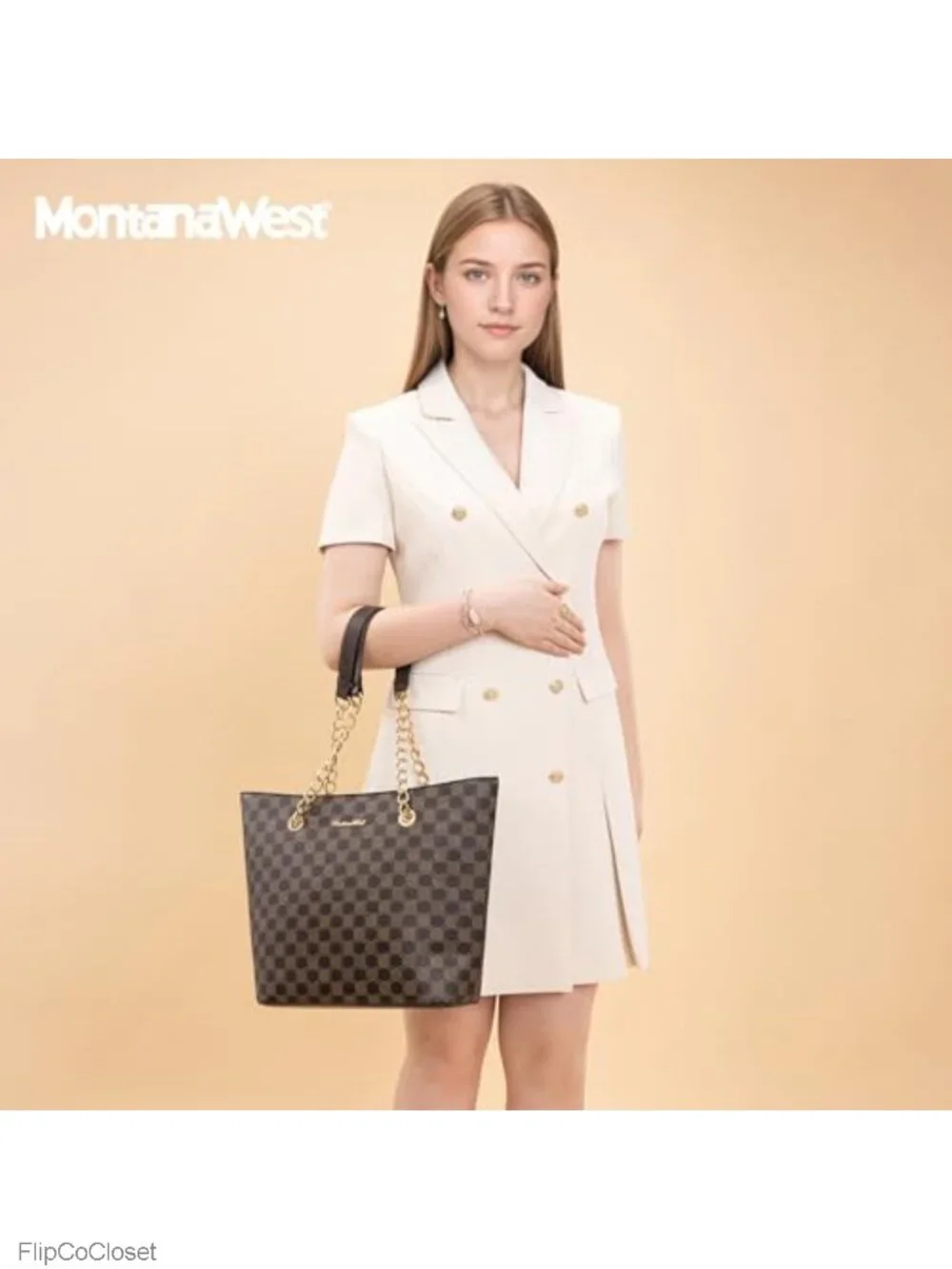 PU Leather Chain Handle Hobo Satchel Bag